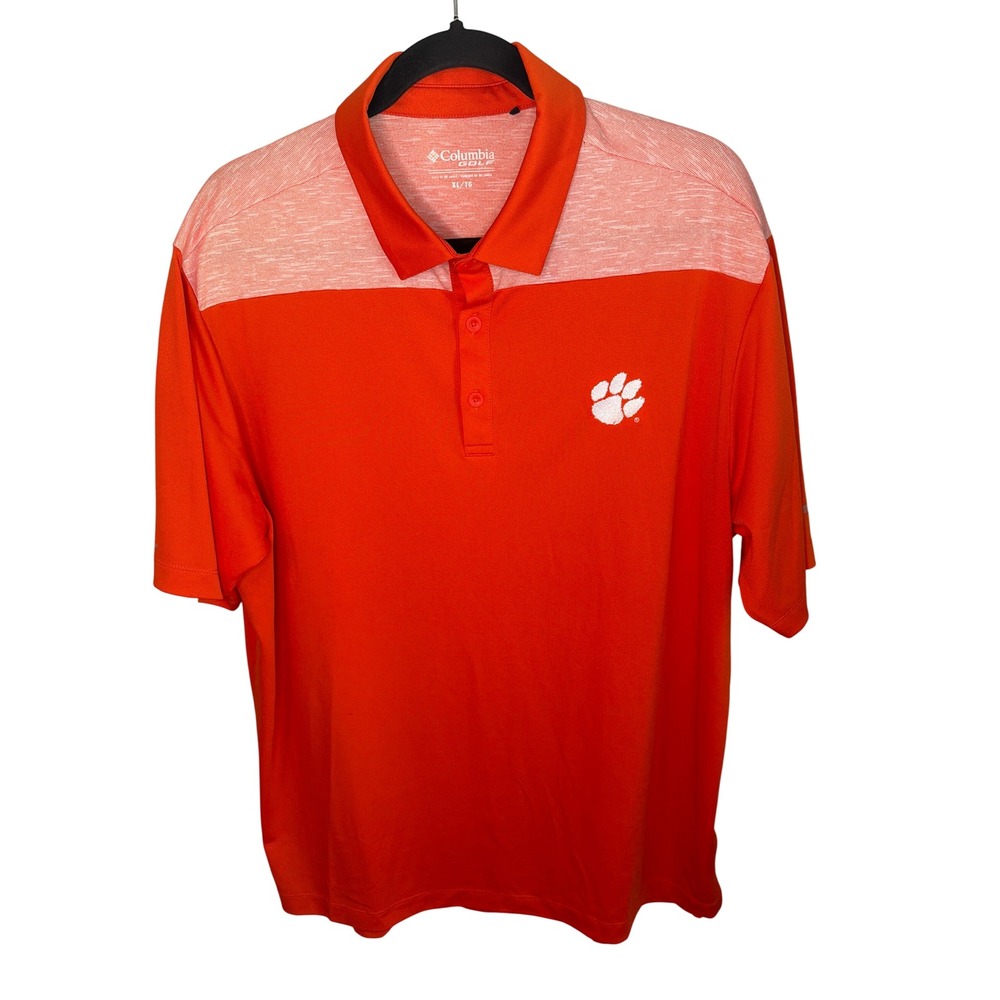 Columbia Golf Mens Clemson Tigers Omni-Wick Polo Shirt Orange XL